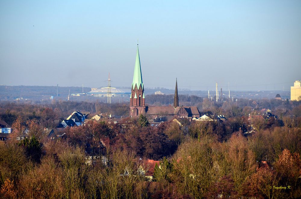 Essen - Kokerei Zollverein - Blick auf die Stadt