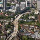 Essen-Stadtmitte und Autobahn A40 Baustelle am 24. Juli 2012