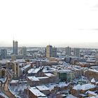 Essener Skyline nach dem Wintereinbruch