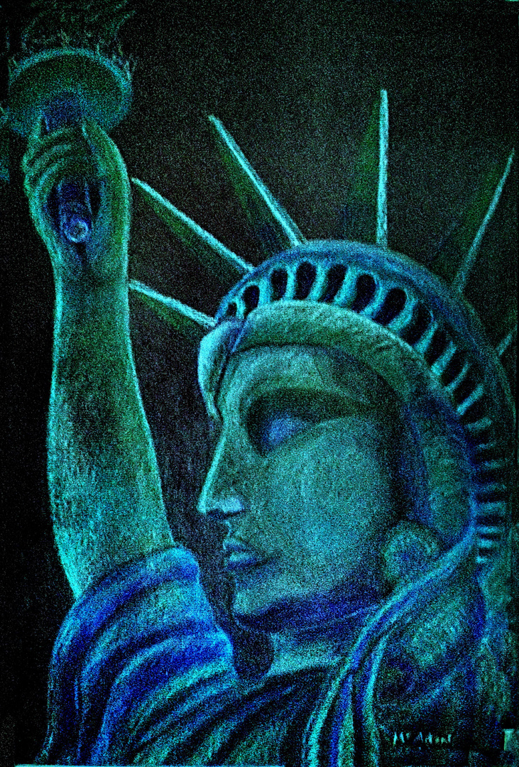 "Estatua de la Libertad" Dibujo relaizado por Mª Antonia Rubio Maeso.