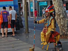 Estatuas humanas en Las Ramblas