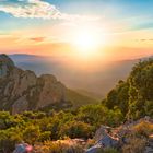 Esterel-Gebirge kuz vor Sonnenuntergang, fotografiert von...