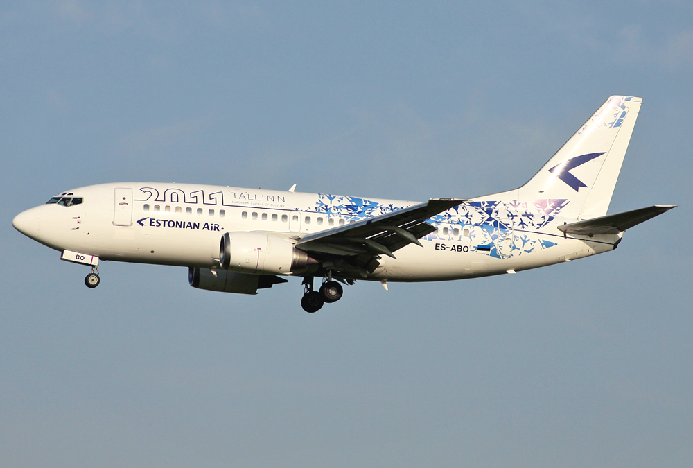 Estonian Air Boeing 737-505 , Tallinn European capital of culture in 2011.