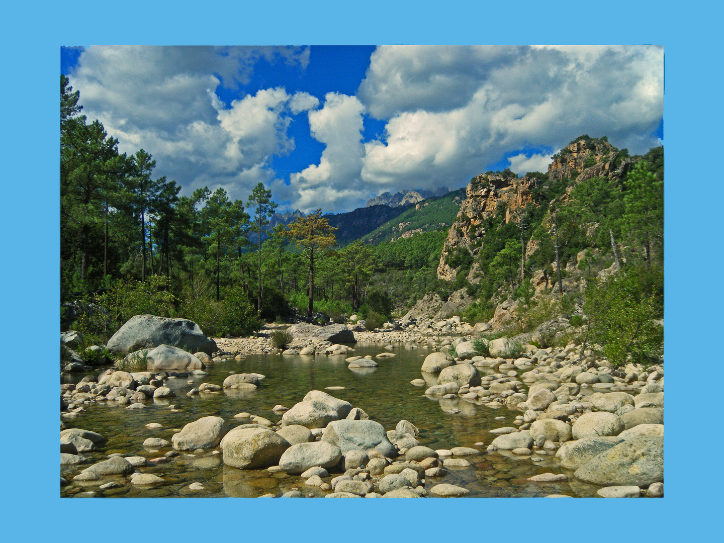 et au milieu coule une rivière