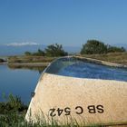 Etang de Leucate vue sur la Canigou