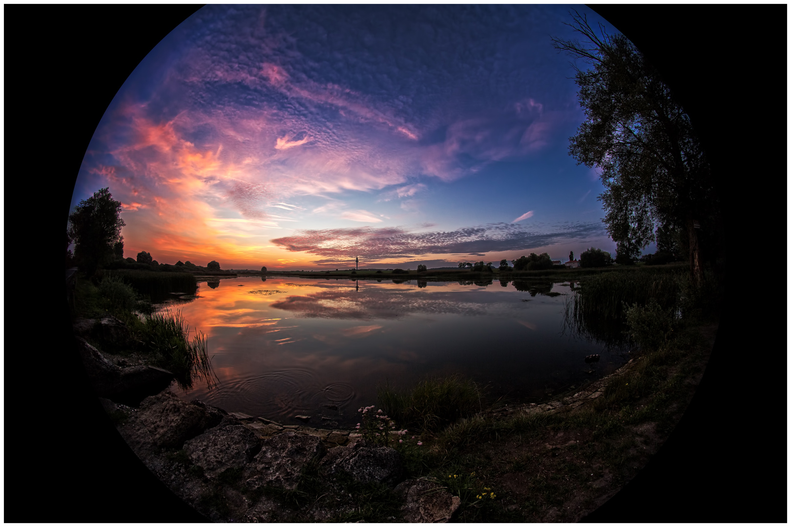 Etang du Stock - Fisheye Sonnenuntergang