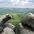 Etappe 5 - Blick auf die hintere sächsiche Schweiz in der Nähe des Kleinen Winterberges