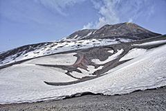 Etna, Blick über einen Nebenkrater zum Hauptkrater