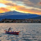 Etna vista dalla baia di Giardini Naxos-ME-