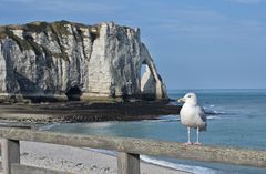 Etretat mit Besucher