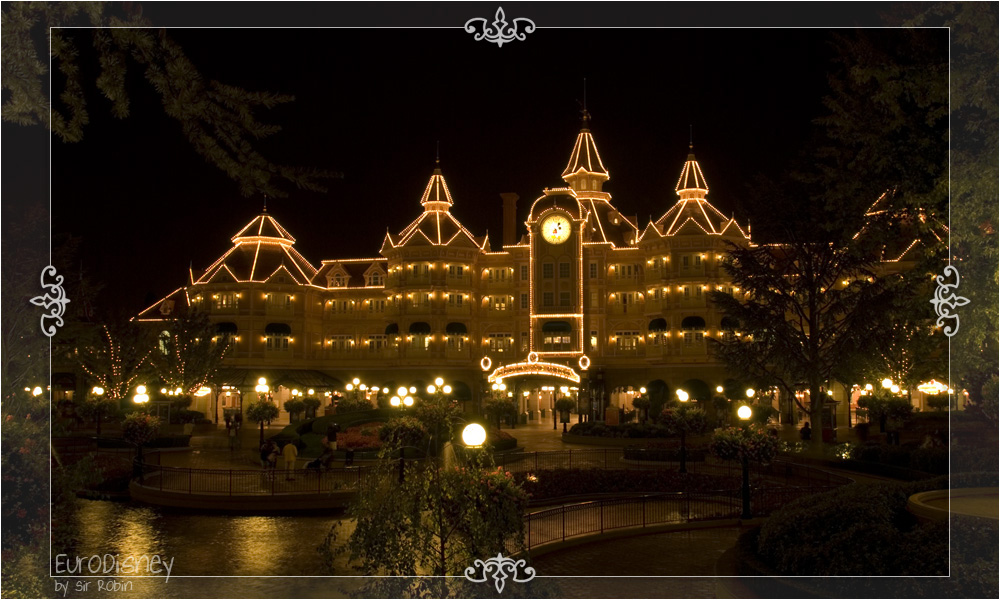 EuroDisney Park Entrance at Night