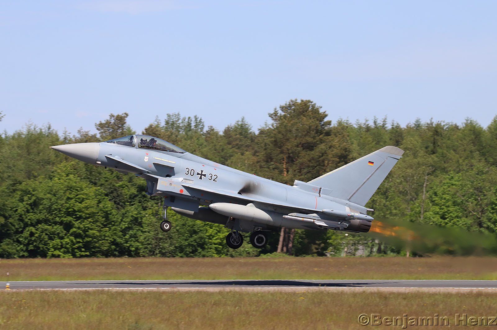 Eurofighter 30+32 start mit Nachbrenner