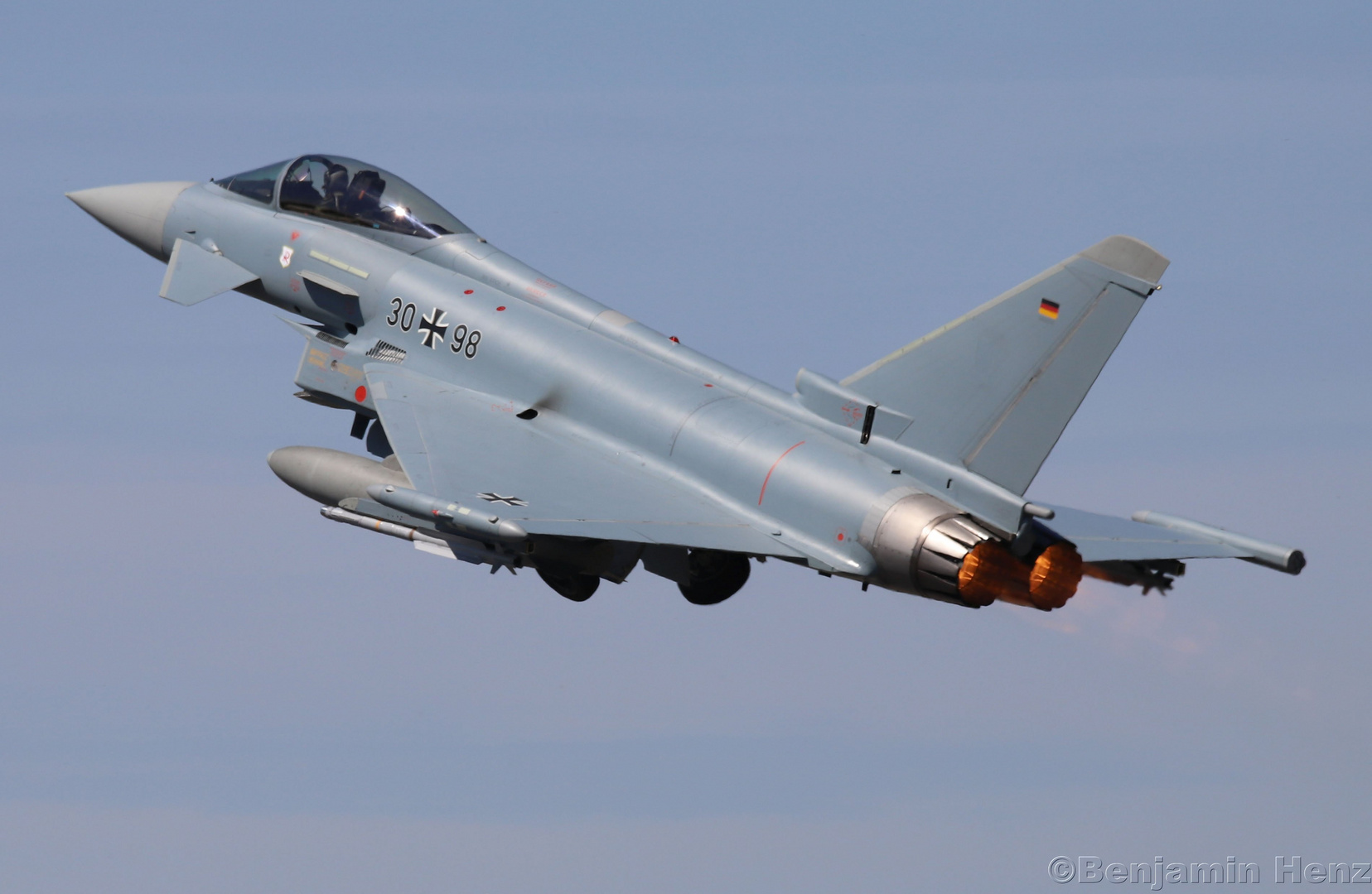 Eurofighter 30+98 start mit Nachbrenner