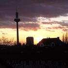 Europaturm im Sonnenuntergang