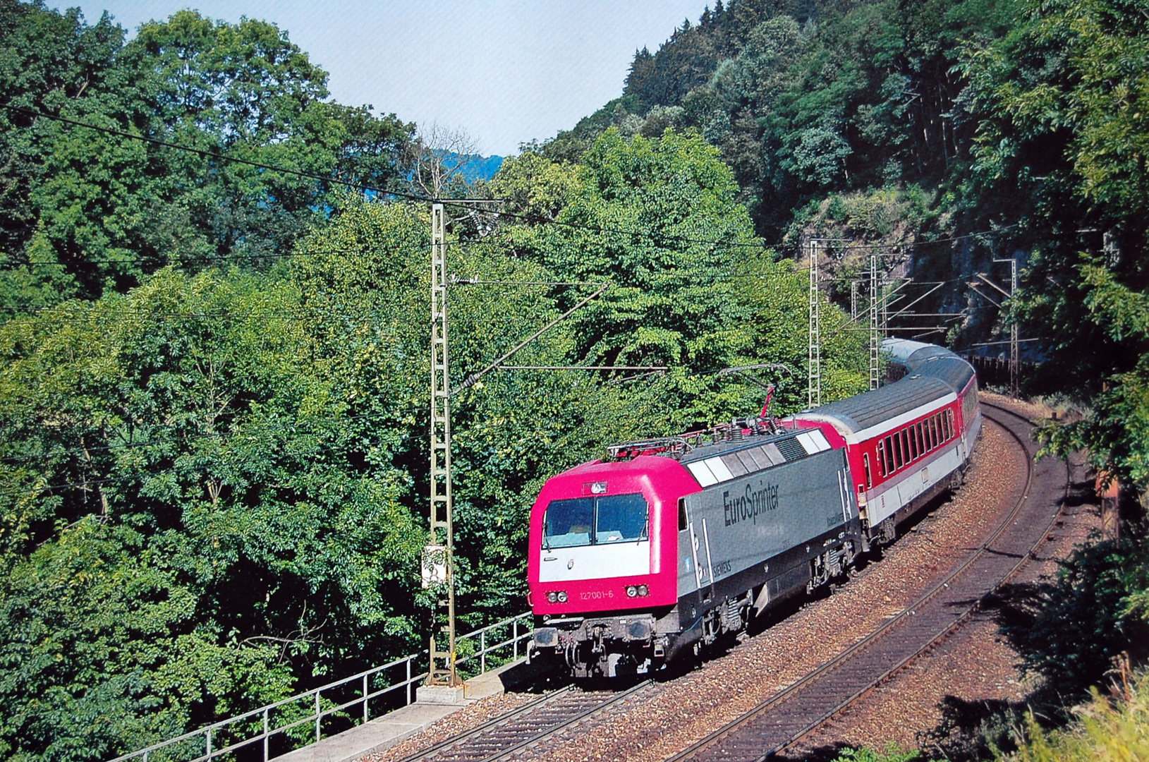 Eurosprinter auf der Geislinger Steige kurz vor Amstetten 2.10.2009