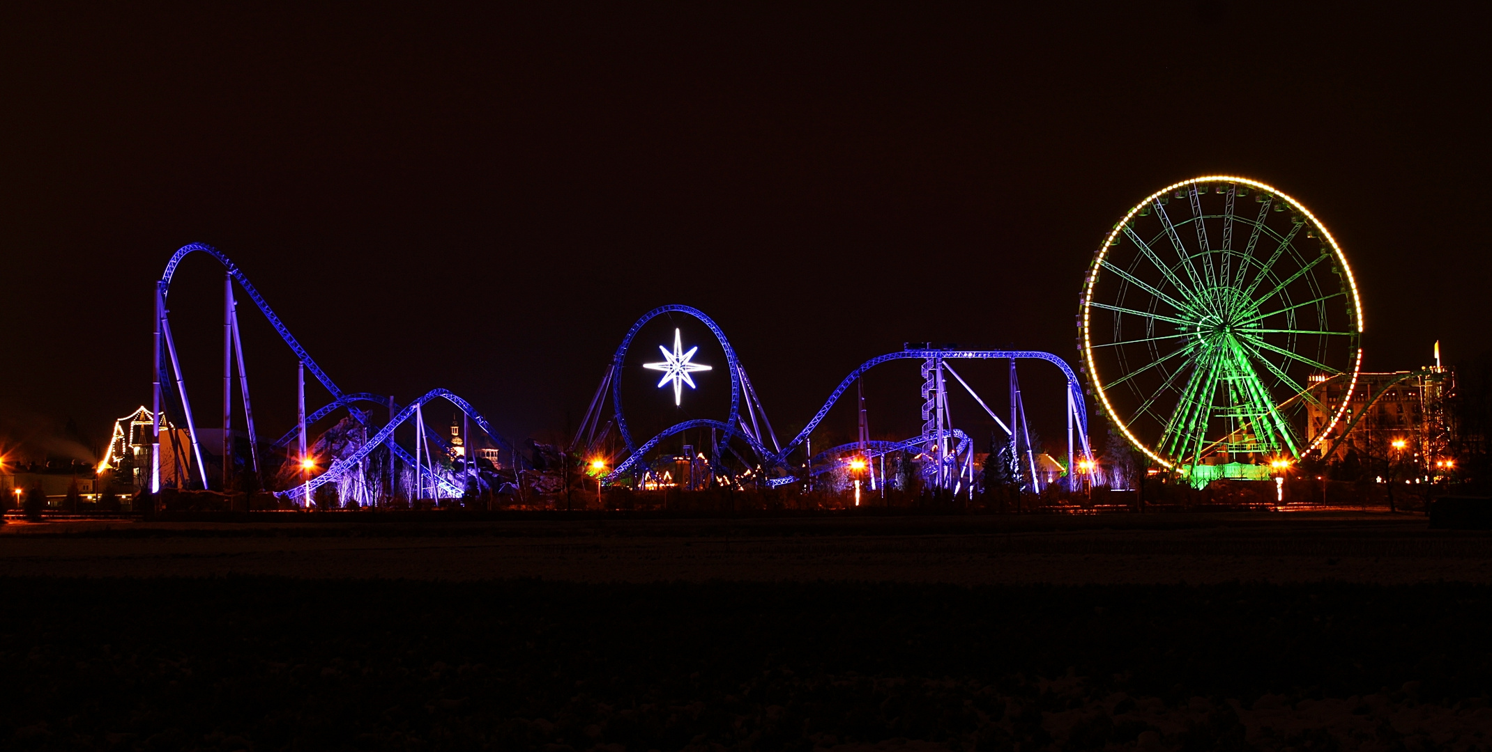 Eurpoa-Park Nachtpanorama Dezember 2010