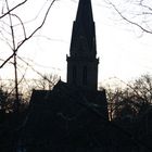 Ev Kirche im Sonnenuntergang