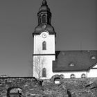 Evangelische Kirche in Drebach (3), s/w