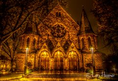 Evangelische Kirche in Holzwickede im Regen (HDR)