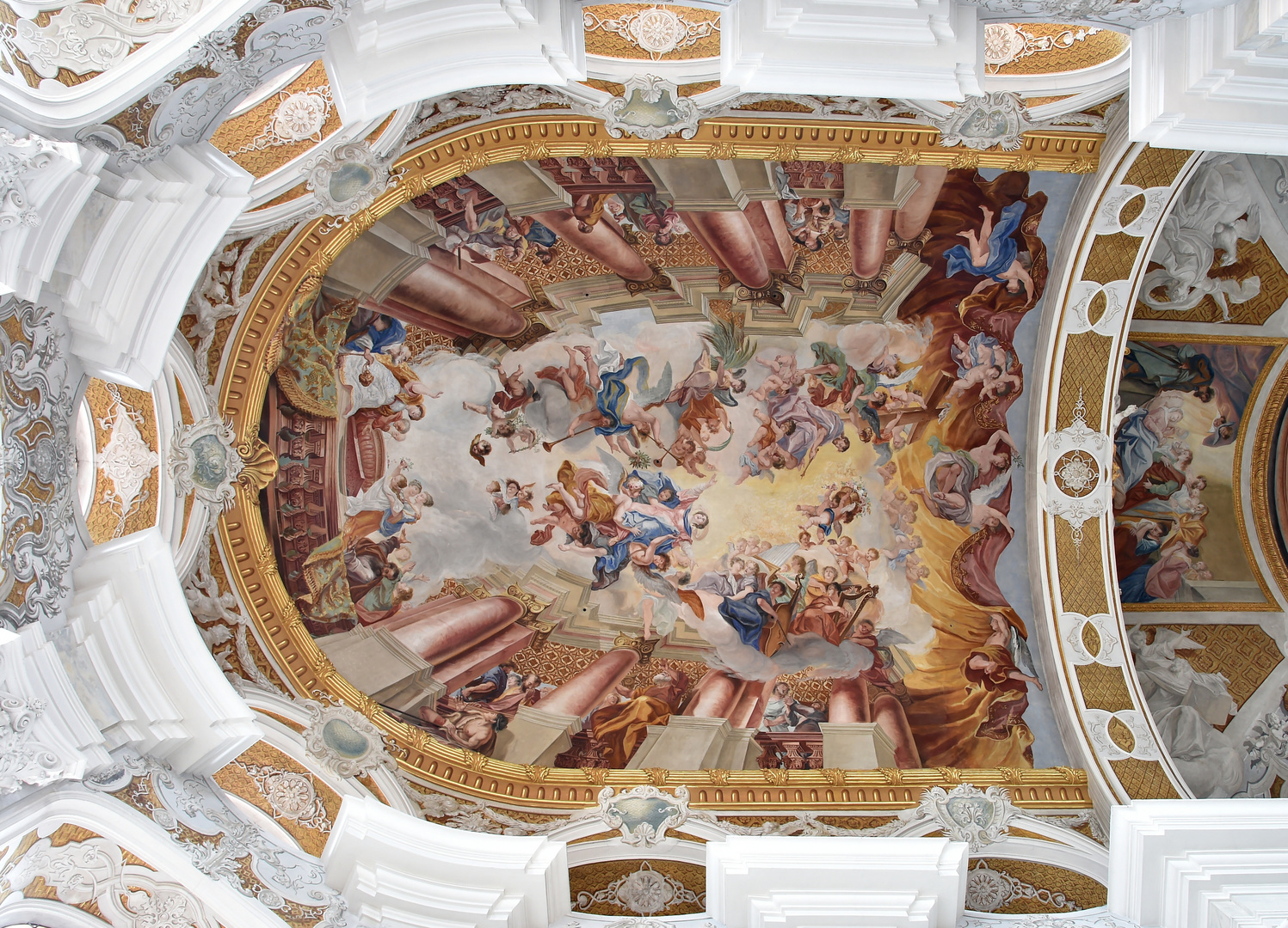 Evangelische Stadtkirche Ellwangen Deckenfresko Altarraum