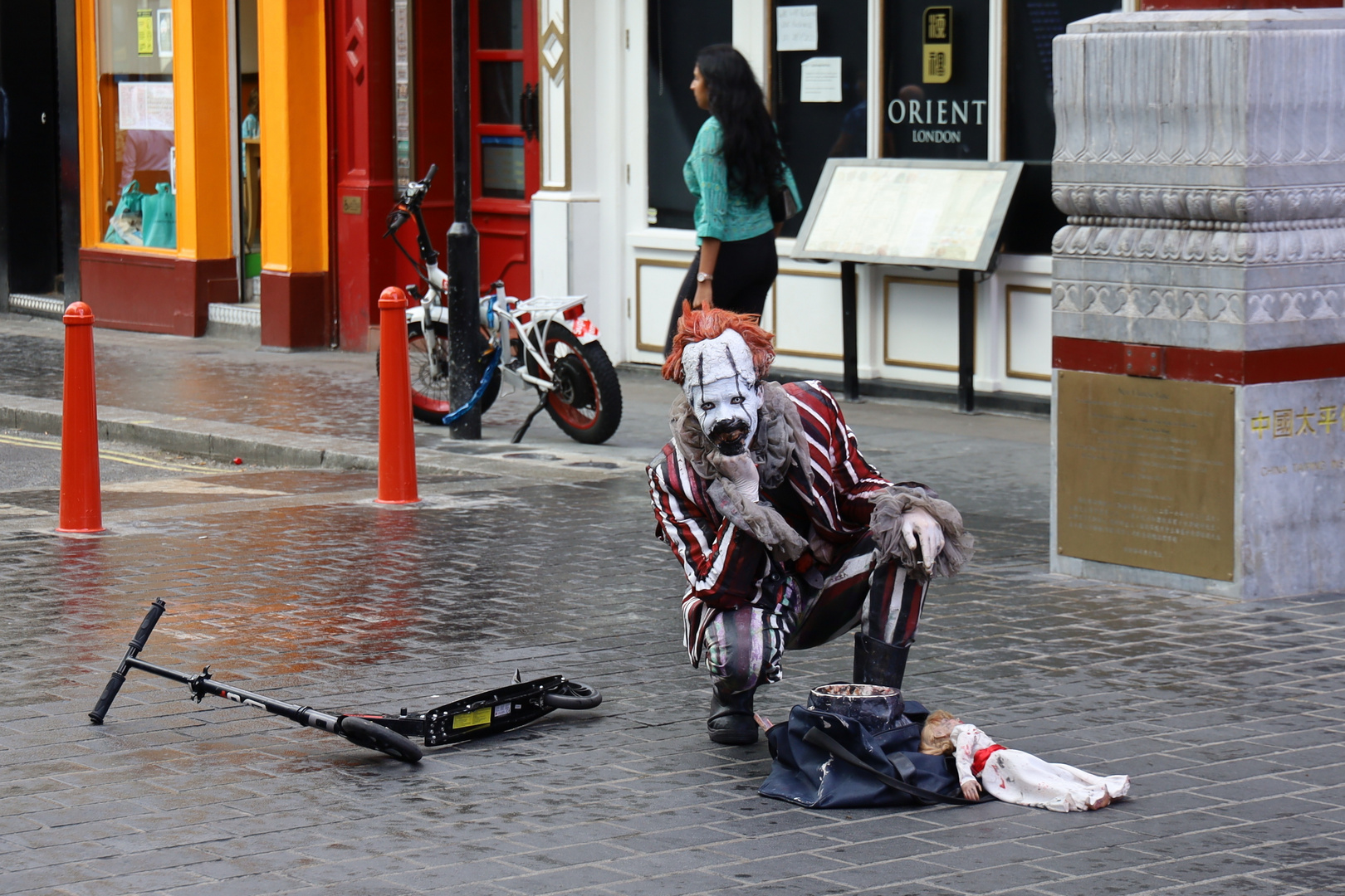 Even a clown gets sometimes sad in the English rain