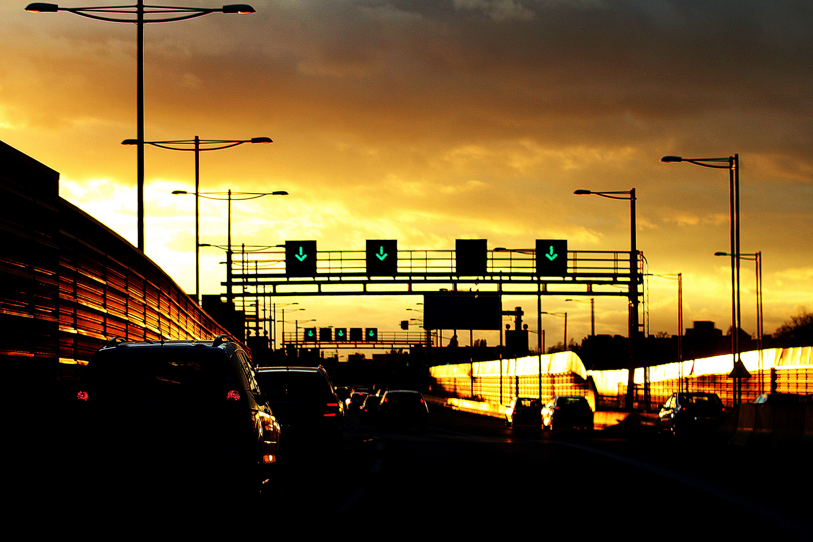 Evening above Berlin highways..