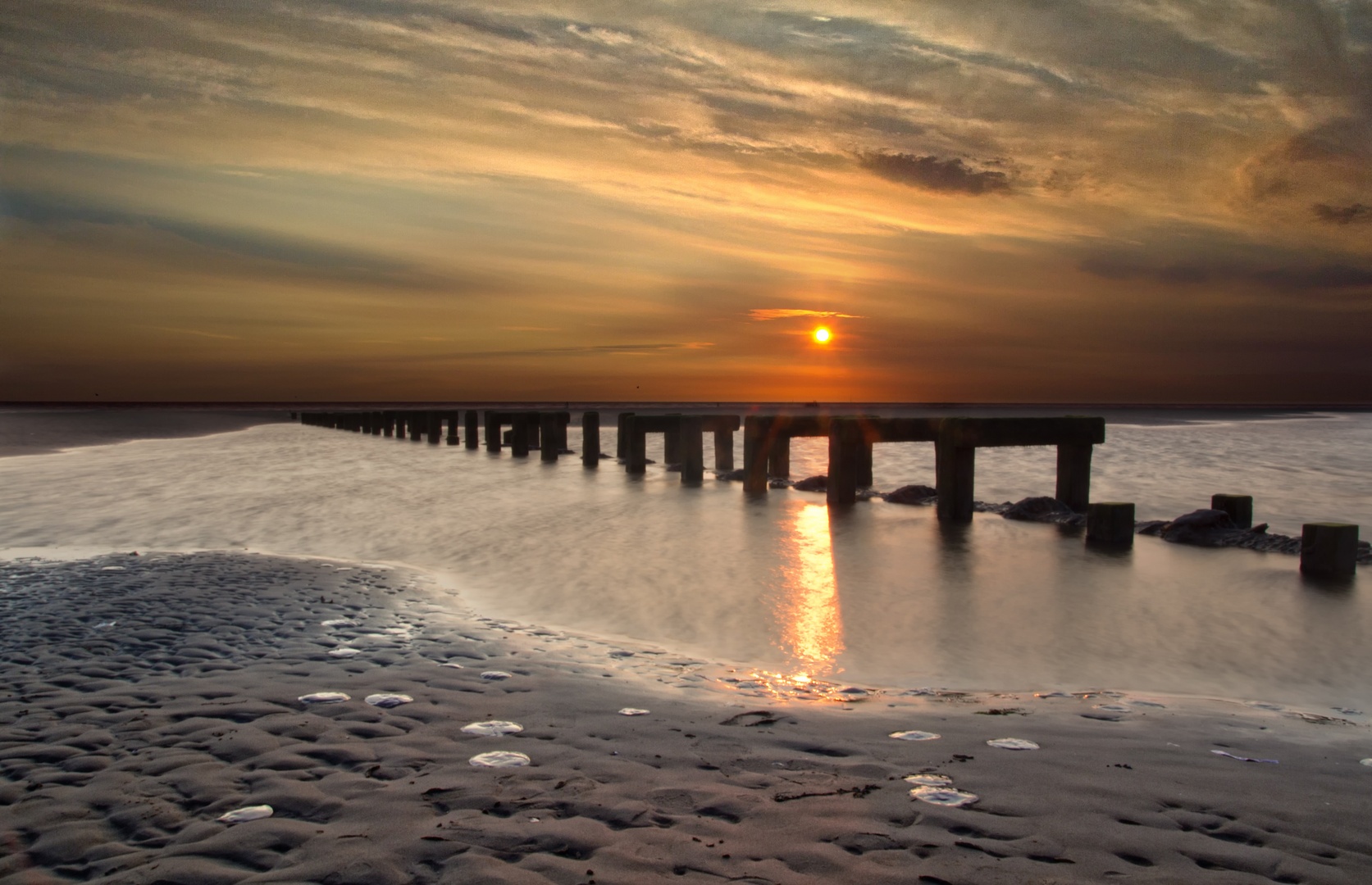 evening at Blackpool beach