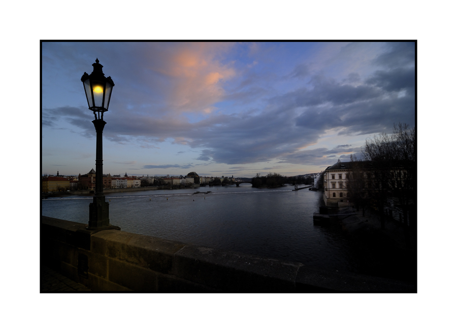 Evening falls over the Vltava River