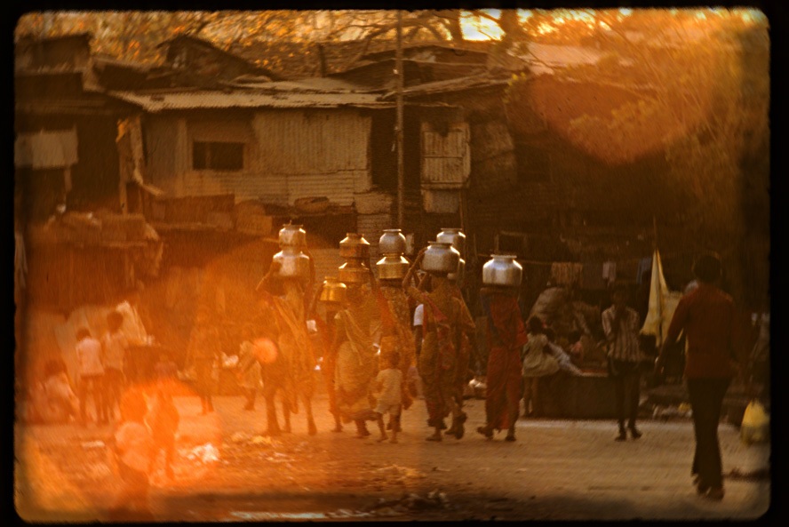 Evening in a slum in Mumbai