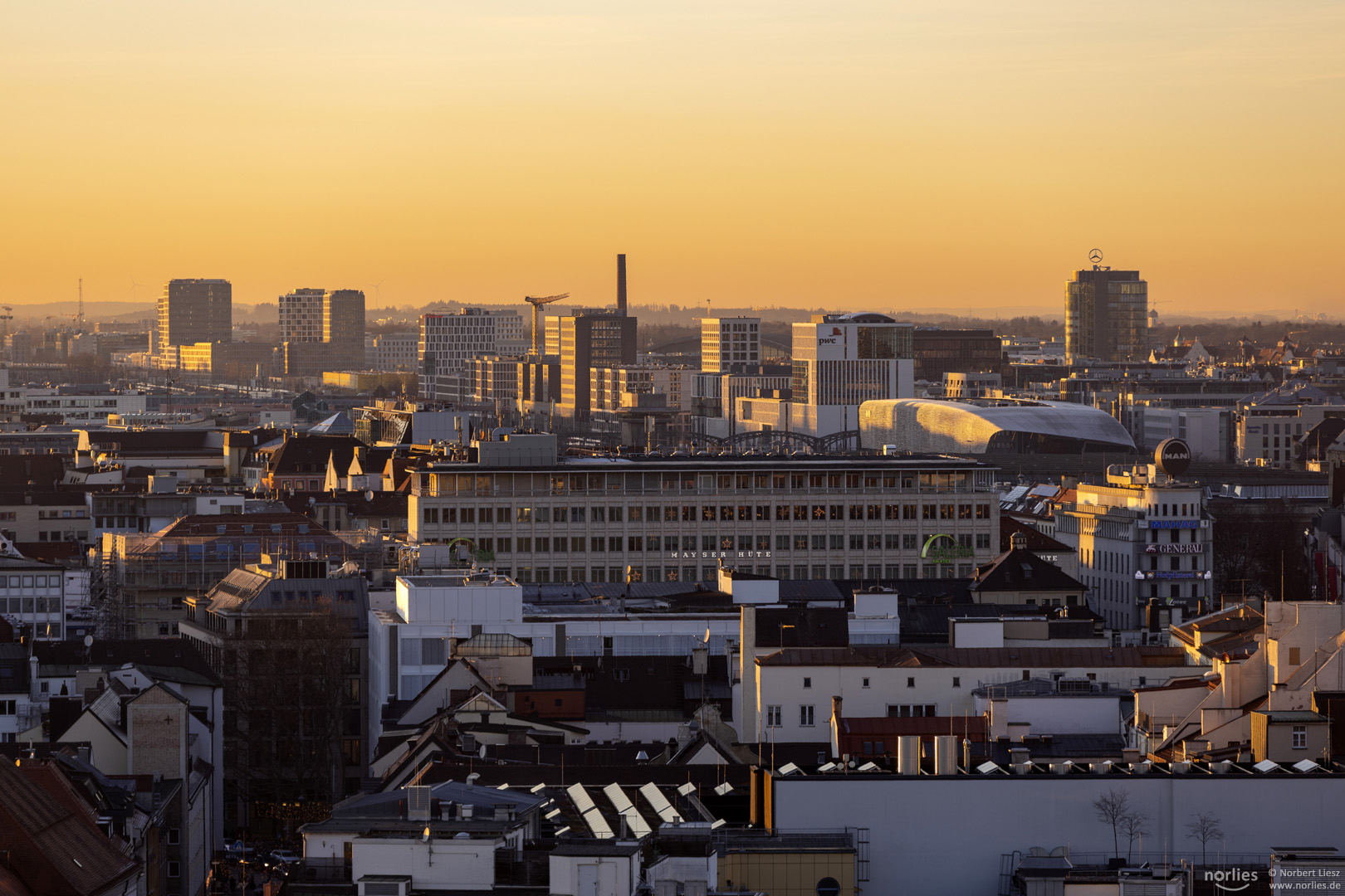 Evening light over Munich