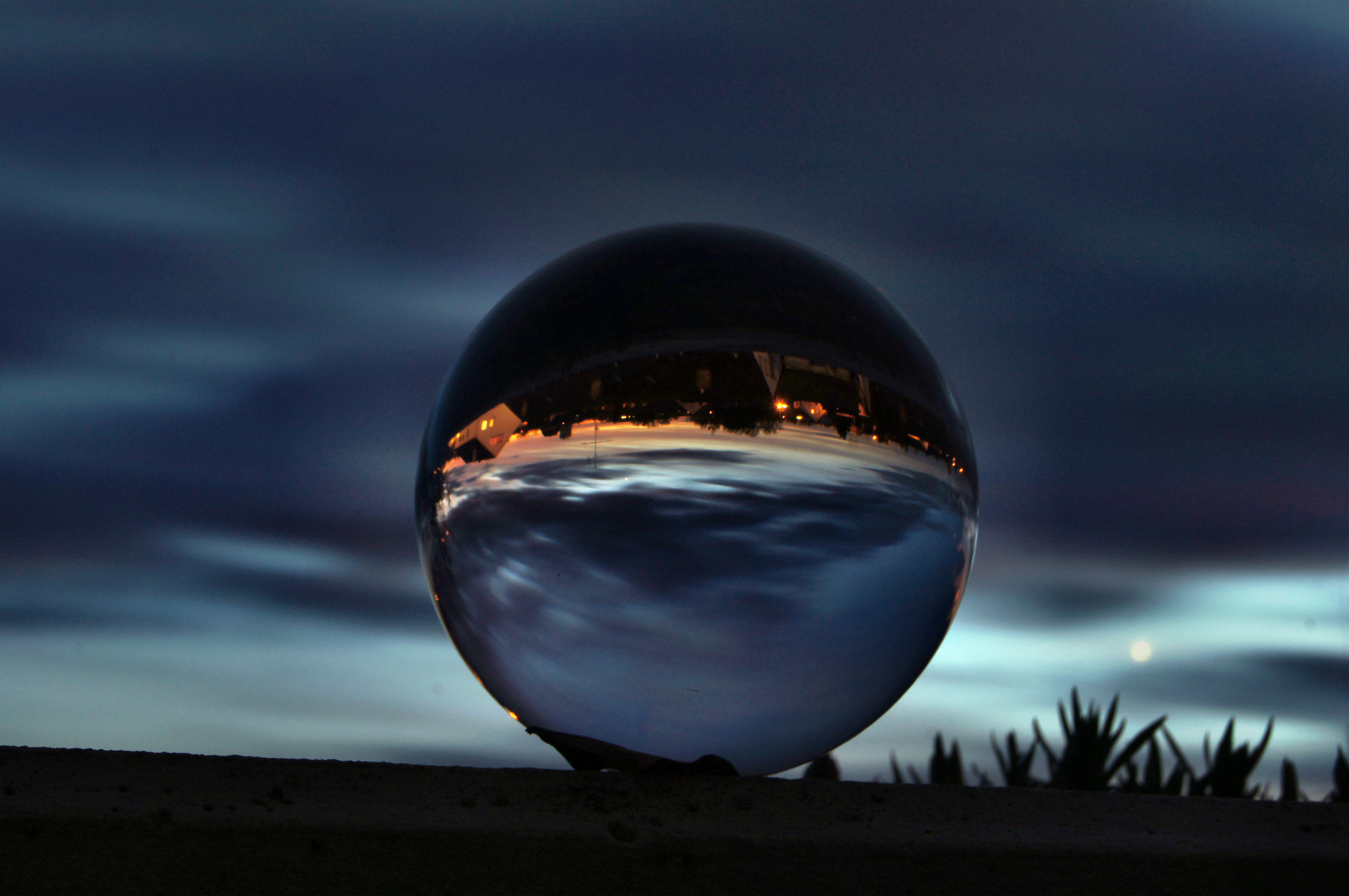 Evening mood with crystal ball