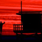 Evening scene at Venice Beach