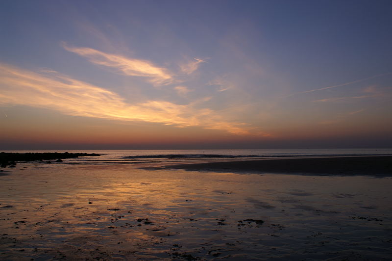 Evening shot at Scheveningen beach Holland