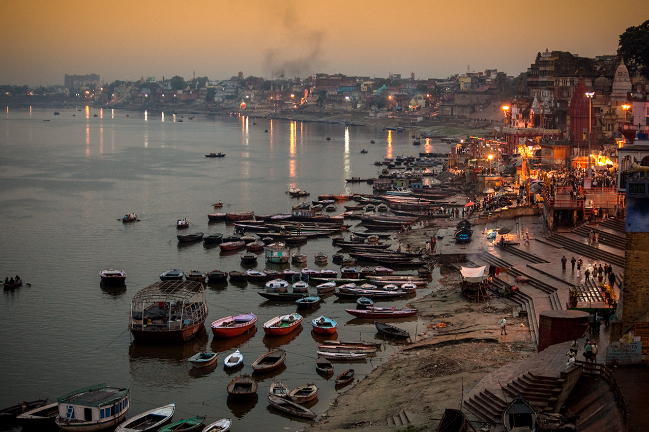 Evening view from hotel balcony-Varanasi