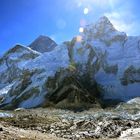 Everest Westschulter, Everest (8840m) und Nuptse (7861m) von links