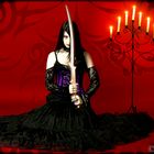 evil lady: goth girl with sword wallpaper