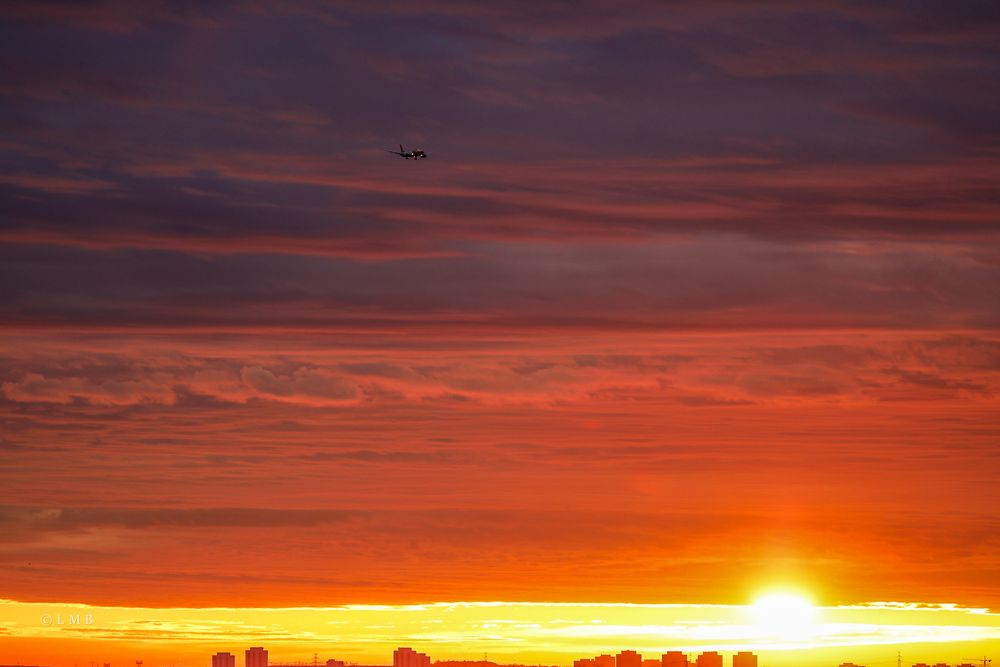 Exakt beim Sonnenaufgang