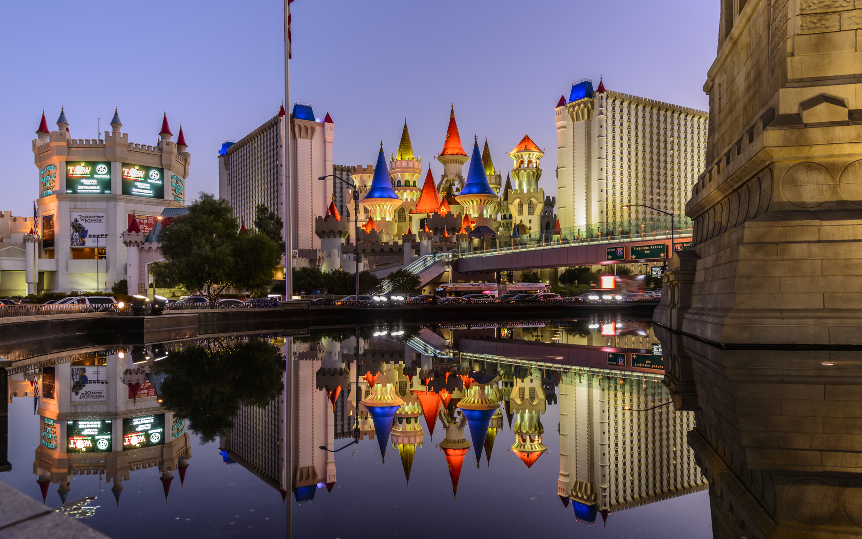 Excalibur Hotel Las Vegas Usa Foto Bild Abendstimmung