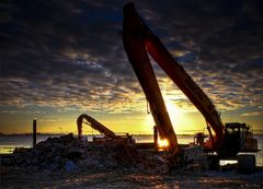 excavator in the sunlight