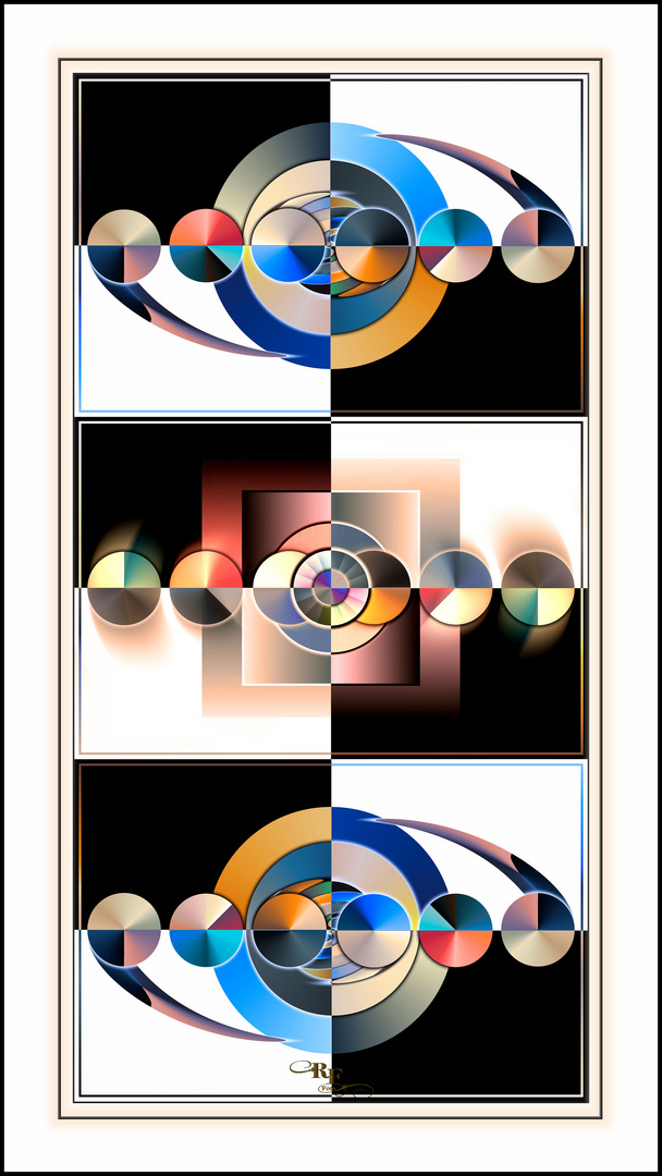Experiment mit farbigen Kreisen - 3 Variationen