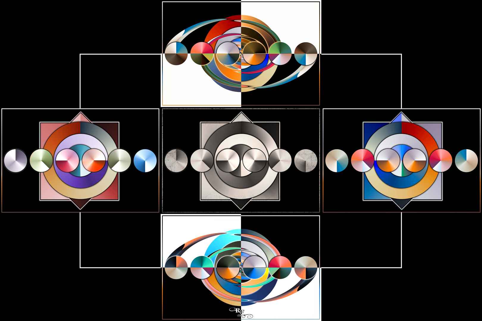 Experiment mit farbigen Kreisen - 5 Variationen