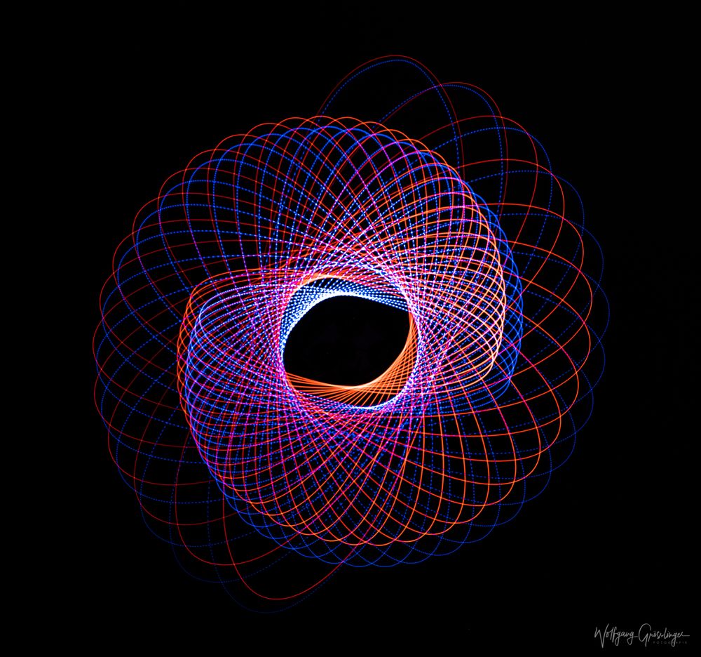 Experiment mit Physiogram Light Painting