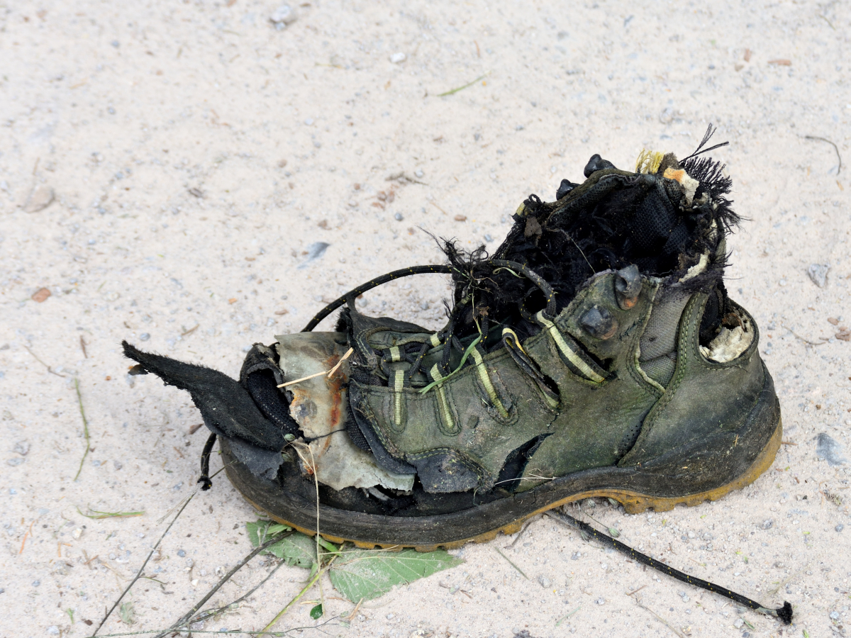 Explodierter Schuh auf dem Westweg