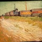 Expo au Musée de Nantes (44) Peinture de Van Gogh "Wagons de chemin de fer à Arles" (n°2)