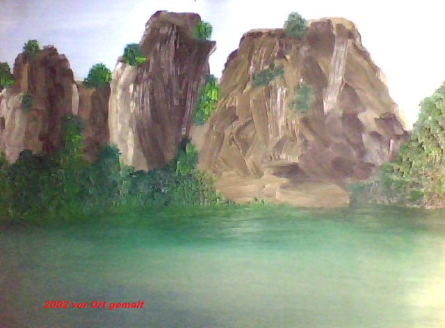 Externsteine, Öl auf Zeichenkarton, selber gemalt.