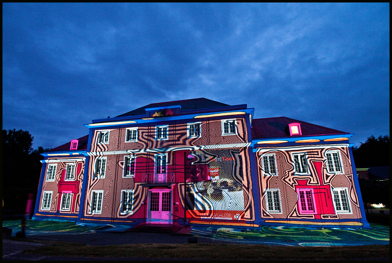 Extraschicht 2010, Schloß Oberhausen, Lichtinstallation