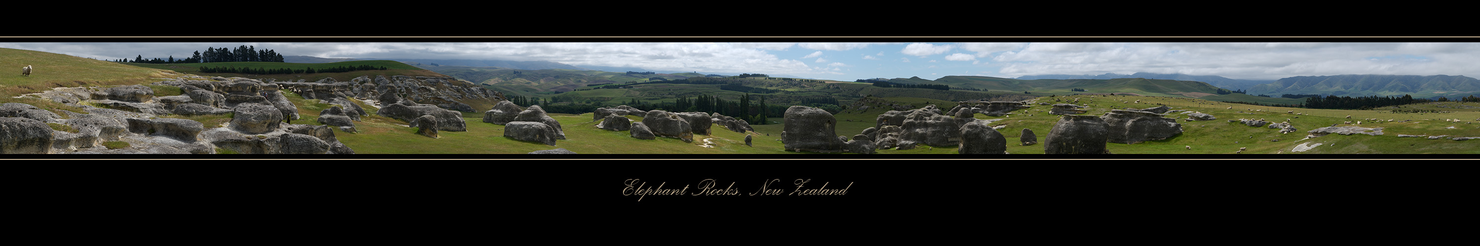 Extrem-Pano: Elephant Rocks, NZ