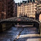 Extreme Ebbe in der Speicherstadt