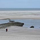 Extremes Niedrigwasser vor dem Borkumer Hauptstrand am 16.03.18 kurz vor Neumond