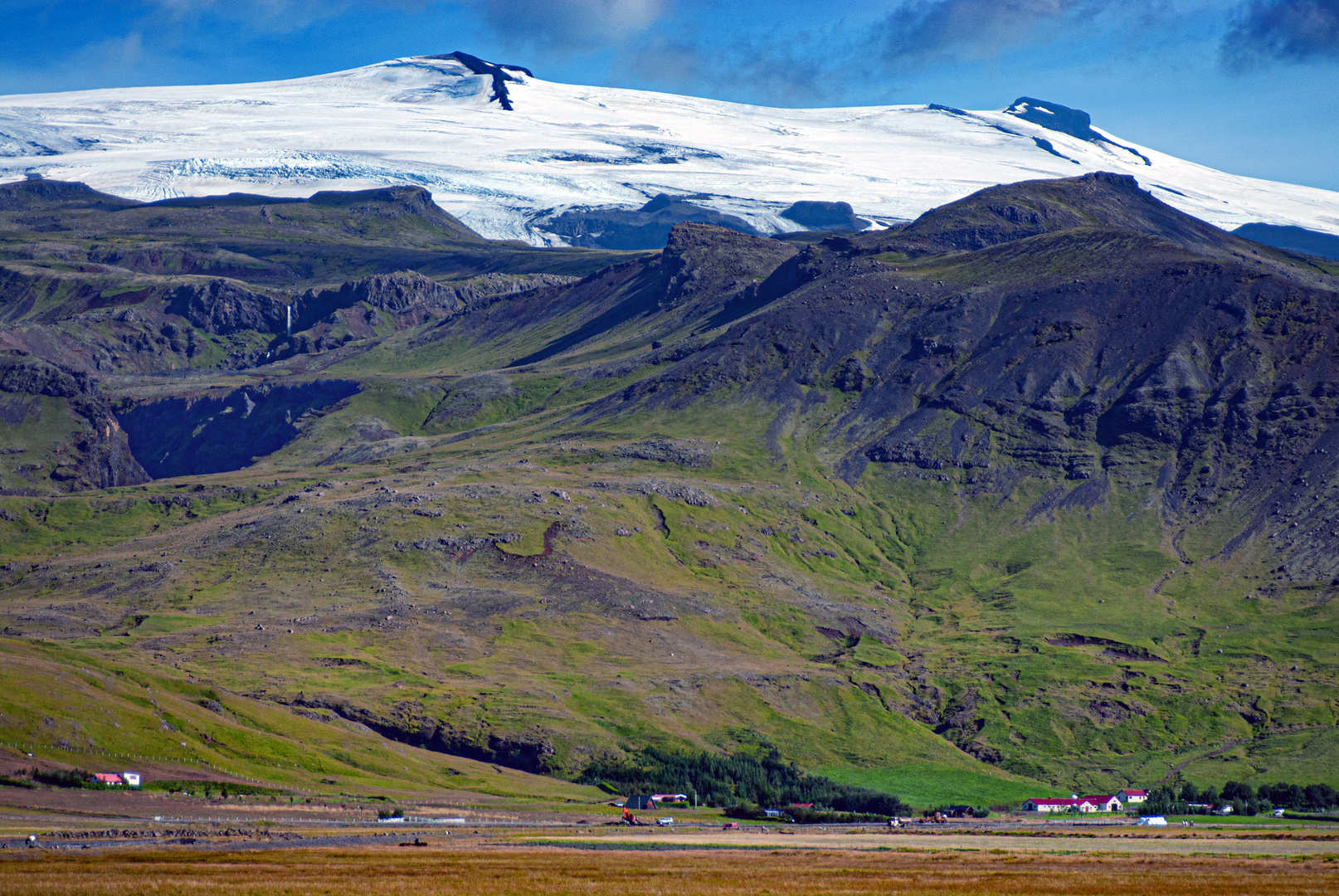 Eyjafjallajökull volcano at background